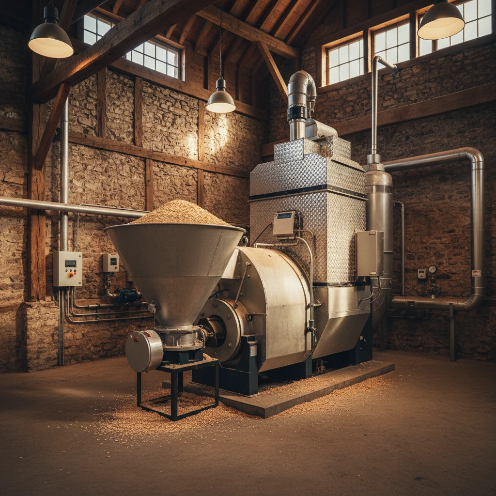 Installation d'une chaudiere biomasse dans un local technique belge