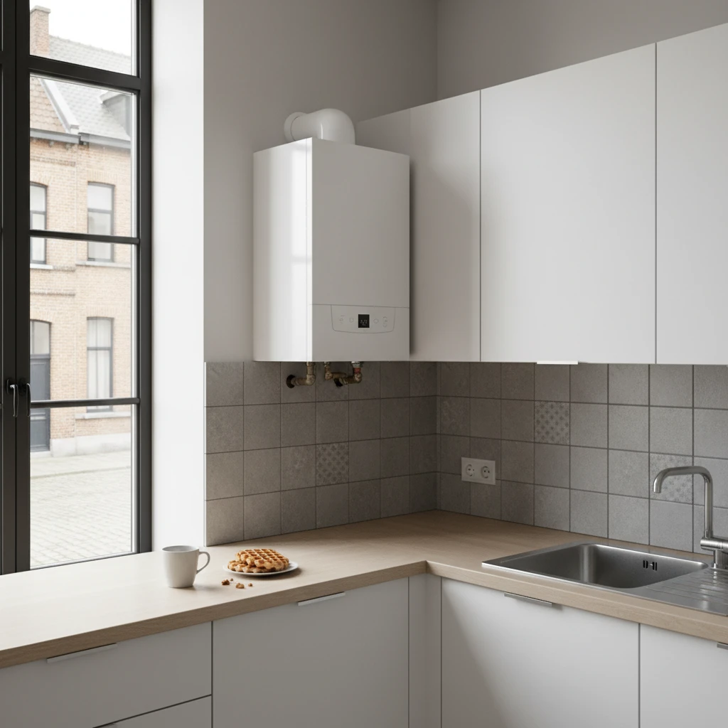 Chaudiere Bulex installee dans un interieur belge