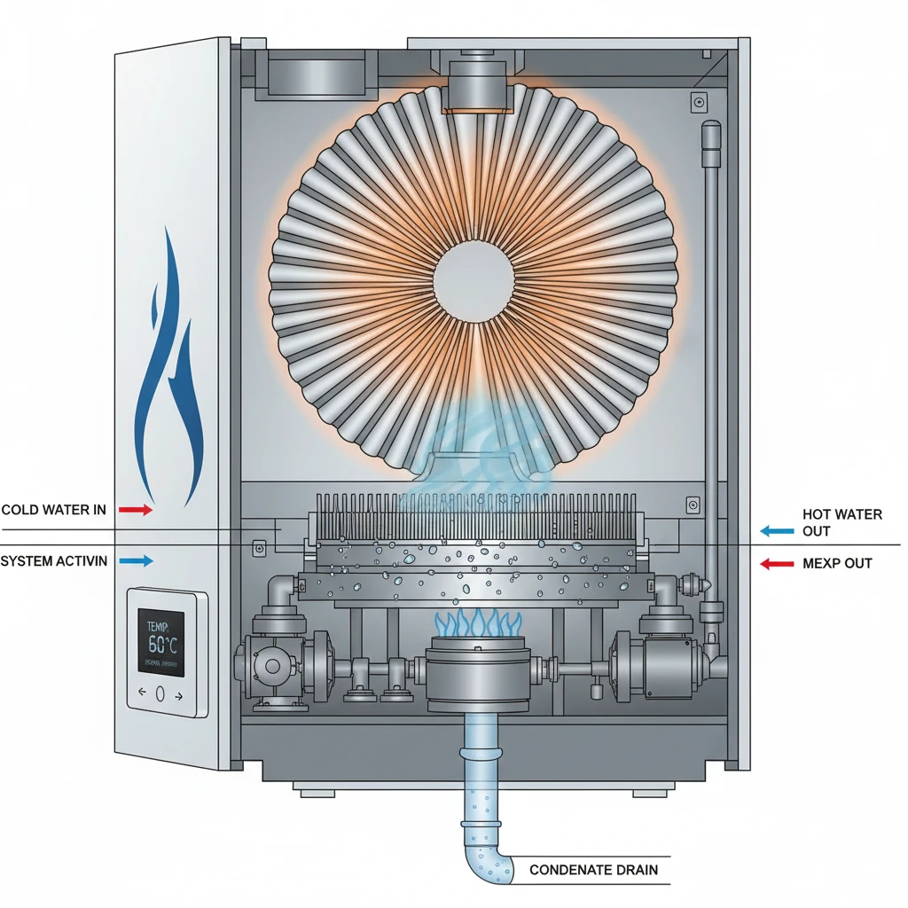 Schema de fonctionnement d'une chaudiere a condensation