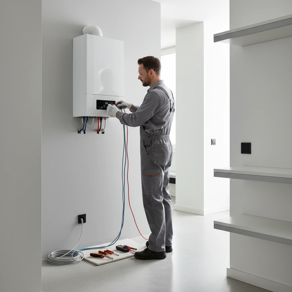 Installation simple d'une chaudiere electrique par un electricien